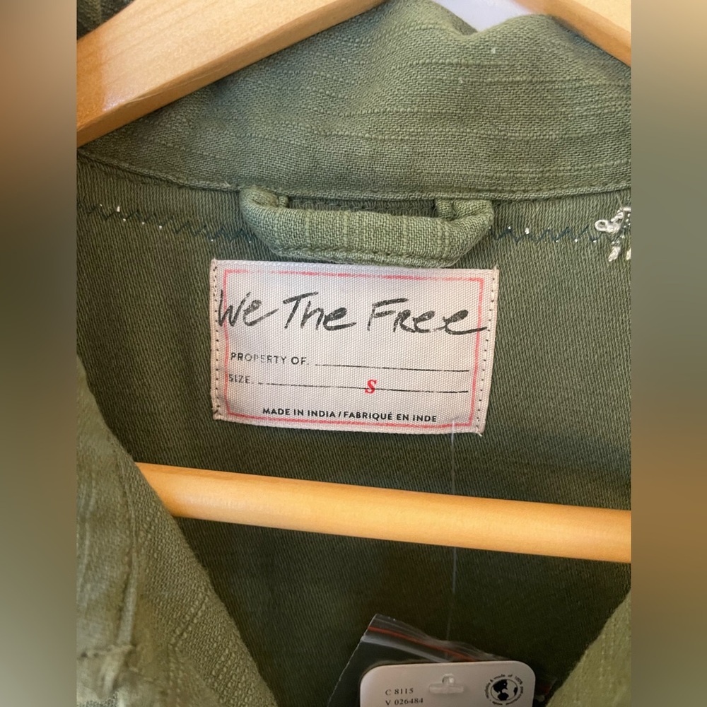 Free People Olive Green Star-Patterned Women's Jacket - Picture 8 of 16